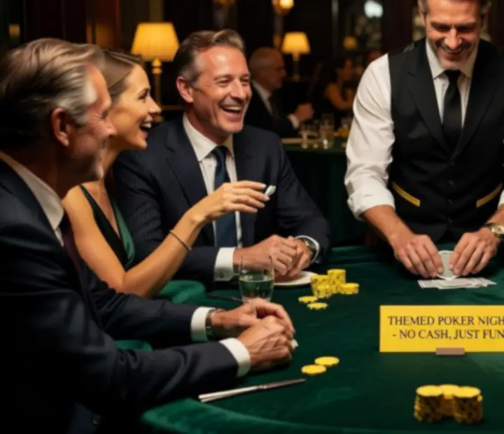 Guests playing poker at NAXSOL ENTERPRISES LTD themed night